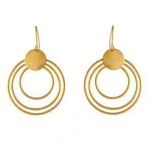 Pendientes circulares múltiples hechos a mano únicos, joyería de diseño moderno para mujer, ropa informal y de fiesta - Product Image 2