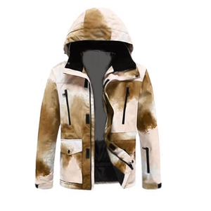 Vestes de ski softshell imperméables et coupe-vent pour hommes, impression personnalisée, vestes de snowboard à capuche, pull de ski avec doublure en polaire - Product Image 2