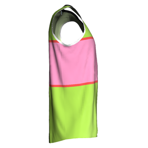 Maillot de basketball personnalisé à blocs de couleur, sans manches, col en V, séchage rapide, unisexe, pour adulte, vêtement de sport, impression par sublimation - Product Image 3