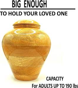 Urne en bois artisanale pour cendres humaines adultes avec sac en velours Crémation pour cendres Décorative-Urnes funéraires pour cendres humaines - Product Image 5