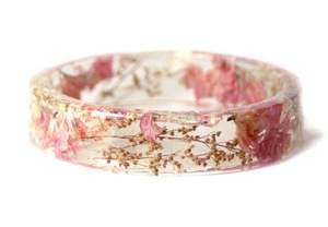 Bracelet jonc fleur en résine de style ange ÉLÉGANT-Bijoux de mode peints à la main imperméables - Product Image 2