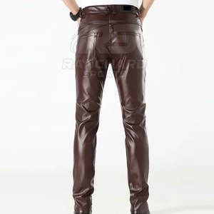 Pantalones de Cuero para Hombre, Corte Moderno y Ajustado, Diseño Clásico y Elegante, Estilo Urbano - Product Image 2