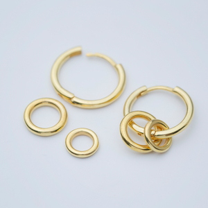 Plain <b>Hoop</b> <b>Earrings</b> Two Hollow Round Charm Turkish Wholesale Handmade 925 <b>Sterling</b> <b>Silver</b> Jewelry - Product Image 5