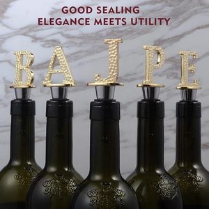 Gold Letter J Prosecco <b>Wine</b> Bottle Stopper Reusable Leak-Proof Accessory With Keep-Fresh Standard Gift for <b>Wine</b> Lovers - Product Image 4