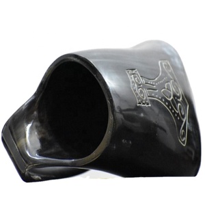 Tasse de corne à boire Viking artisanat indien wi GI Tag bols faits à la main Trumbler et bols artisanat pur et naturel corne propre usine - Product Image 1