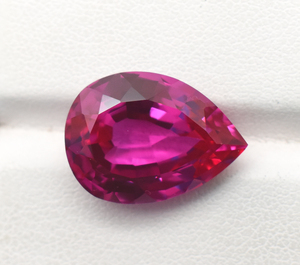 Zafiro rosa de laboratorio de 18X13mm, 15,55 quilates, piedra preciosa facetada suelta cortada en Pera, corindón hecho por el hombre, Gema rosa - Product Image 1
