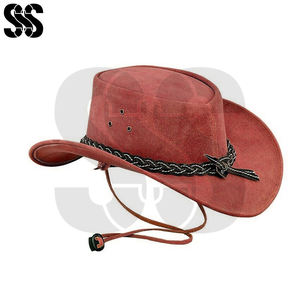 Chapeau de cowboy en cuir décontracté pour homme, réglable, pour l'équitation en plein air, haute qualité, couleurs personnalisées, service OEM - Product Image 2
