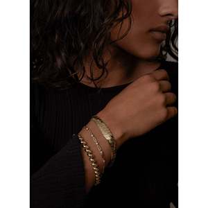 Bold Cobra Chain Bracelet 14K <b>Gold</b> <b>Rose</b> <b>Gold</b> Plated Bohemian Style with Diamond and Pearl Religious Symbol for Party Gift - Product Image 5
