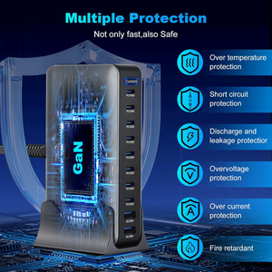 Chargeur USB C 10 en 1 et 1000W, GaN multiple, 4 ports Max PD140W/100W QC20W, station de charge rapide pour ordinateur portable, <span class=keywords><strong>iPhone</strong></span> 17, Samsung 25 - Product Image 5
