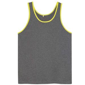 Camisetas sin mangas de algodón para adultos con ribete en contraste al por mayor, transpirables para gimnasio - Product Image 4