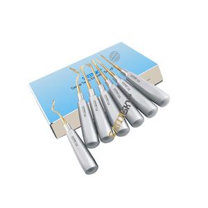 Élévateurs dentaires, outils de dentiste, ensemble de 7 élévateurs manuels à pointe droite et triangulaire, en acier inoxydable de qualité médicale, certifiés CE - Product Image 1