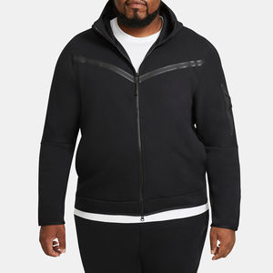 Lightweight Cotton Fabric Packs Warmth High Quality Tapestry Sweatshirt ODM Customize Logo Tech Fleece <b>Men's</b> Full-Zip <b>Hoodie</b> - Product Image 3