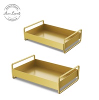 Plateau de feuilles décoratif en aluminium élégant avec une finition brillante, parfait pour la pièce maîtresse de la table à manger et l'affichage de la décoration intérieure