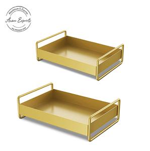 Plateau de feuilles décoratif en aluminium élégant avec une finition brillante, parfait pour la pièce maîtresse de la table à manger et l'affichage de la décoration intérieure - Product Image 2