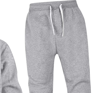 <b>Grey</b> <b>Zip</b> <b>Hoodie</b> Tracksuit With Jogger Pants For Men <b>Women</b> Winter Casual Sportswear Wholesale Factory OEM Custom Logo - Product Image 3