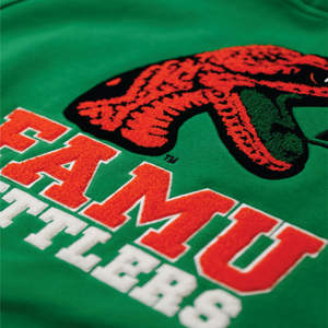 Custom Logo 60% Cotton 40% Polyester 350 gsm Fleece Chenille Embroidery <b>Green</b> Floroda A&M Pullover <b>Hoodie</b> - Product Image 3