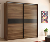 Armoire de Chambre Minimaliste en Bois à Portes Coulissantes, Dressing Moderne Fonctionnel pour Vêtements