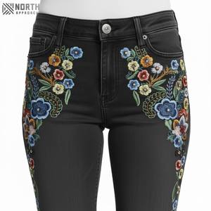 Top Trending Oem Women's Denim <b>Flared</b> Trousers Quick Dry Breathable Comfortable Custom Made Women's Denim <b>Flared</b> Trousers - Product Image 3