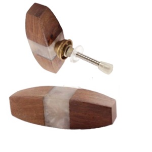 Modern <b>Long</b> Square Resin Brass Wood Drawer Pull Handle for <b>Wardrobe</b> Dresser Bedroom Kitchen Bathroom Cabinets - Product Image 2