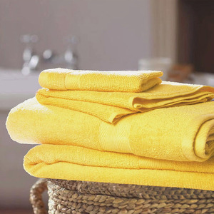 Drap de bain brodé personnalisé 100% coton éponge Durable 500gsm jaune solide motif 100x150 personnalisé imprimé maison hôtel enfants - Product Image 3