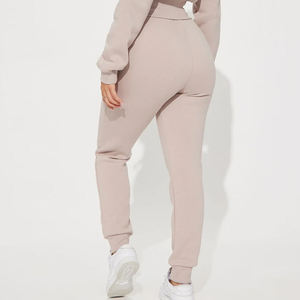 Ensemble de survêtement décontracté pour femme, sweat-shirt court et pantalon, sweat-shirt à fermeture éclair en polaire chaud et pantalon de jogging, survêtement confortable - Product Image 4