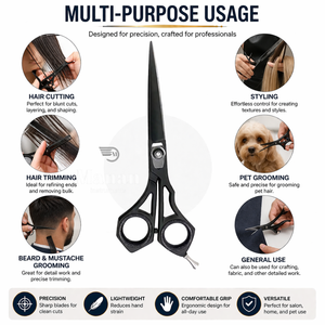 Ciseaux de barbier de qualité supérieure, 6,5 pouces, ciseaux à cheveux, acier inoxydable 4Cr13, poignée ergonomique, outil de salon - Product Image 6