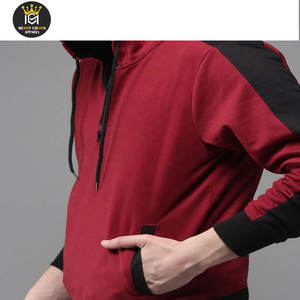 Nueva moda Ropa de hombre Tallas grandes Media cremallera Sudadera con capucha Algodón Estilo casual Hombres Media cremallera sudaderas con capucha para hombre - Product Image 4