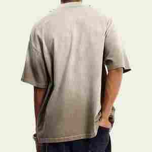 Acid Wash Vintage camiseta Drop Shoulder Oversize verano 2025 hombres ropa a granel Stock camisas de alta calidad transpirable - Product Image 5