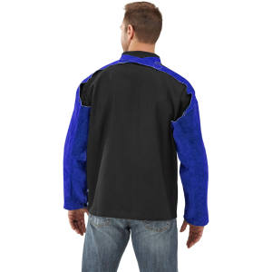 Mangas de soldadura de cuero dividido de piel de vaca resistente de alta calidad resistente al calor ANSI/ISEA corte Nivel 1 orificio protector - Product Image 2