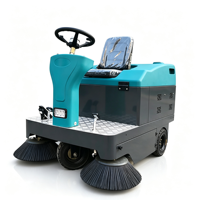 Mini barredora y fregadora con motor para limpieza de pasillos de supermercados, diseño compacto y fácil maniobrabilidad