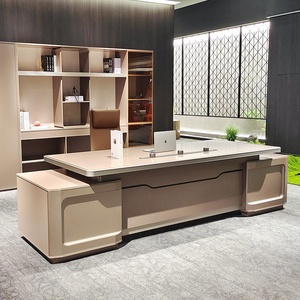Custom Size Luxury Executive Office <b>Desk</b> L Shaped Wood Panel Open Work Space Staff Cluster <b>Workstation</b> Table - Product Image 5