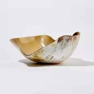 ชามสลัดธรรมชาติพร้อมเซิร์ฟเวอร์ชุดชามเขาควายแข็งพร้อมช้อนสำหรับสลัดผลไม้ขัดเงาสูงด้วยงานฝีมือเสี้ยว - Product Image 5