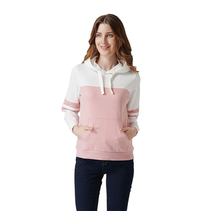 Sweats à capuche pour femmes élégants de haute qualité 100% coton polaire respirant couleur unie logo avant streetwear décontracté - Product Image 1
