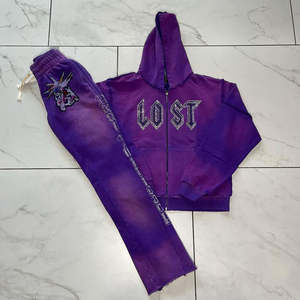 Ensemble survêtement et sweat à capuche d'hiver de haute qualité, logo personnalisé, 100 % coton respirant, séchage rapide, effet délavé, pour homme - Product Image 6