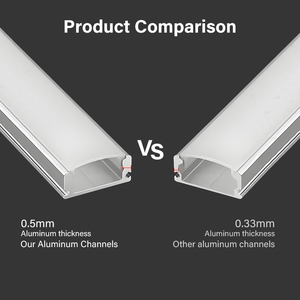 <span class=keywords><strong>Canal</strong></span> en aluminium LED ultra-mince avec diffuseur laiteux anodisé noir/blanc pour un éclairage sans couture - Product Image 3