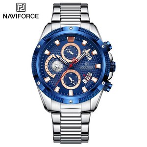 NAVIFORCE 8021 Montre Homme Sport Homme Montre Bracelet Top Marque Luxe Chronographe <span class=keywords><strong>Noir</strong></span> Or <span class=keywords><strong>Acier</strong></span> Inoxydable Quartz <span class=keywords><strong>Horloge</strong></span> Homme - Product Image 3