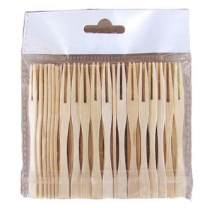 Tenedores de Fruta Desechables Ecológicos con Mango de Bambú - Para Fiestas - Product Image 1