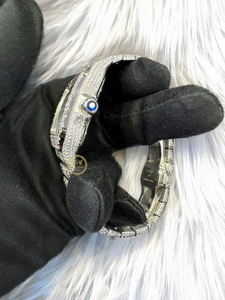 Exclusive high quality custom lab grown diamond roman numeral dial baguette diamond bustdown <b>watch</b> wholesale bulk supplier oem - Product Image 2