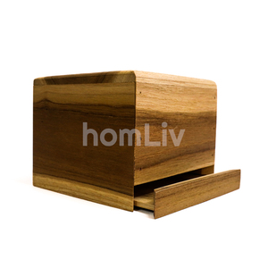 Natural Teak Wood <b>Tissue</b> Box Cover Square Napkin Holder Rustic Table Decor for <b>Wedding</b> Dining Room Handmade Sustainable Material - Product Image 2