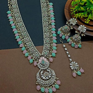 Conjunto de joyas chapadas en oro Kundan tradicional indio y conjunto de collar de cobre para mujeres y niñas accesorios indios joyería Mujer - Product Image 1