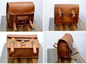 오토바이 다크 브라운 가죽 파우치 안장 패니어 <span class=keywords><strong>2</strong></span> 가방 - Product Image 6