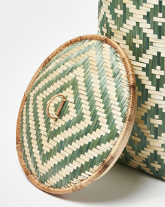 Wholesale Bamboo <b>Baskets</b> <b>with</b> <b>Lids</b> Handcrafted Bamboo Storage <b>Baskets</b> From Vietnam - Product Image 4