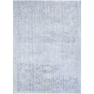 Alfombra Vintage de Lana Azul Anudada a Mano para Entrada, Sala de Estar, Pasillo, Dormitorio, Diseño de Medallón Rectangular Abstracto para Adolescentes - Product Image 1