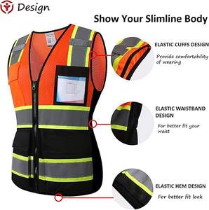 เสื้อกั๊กสะท้อนแสงคุณภาพสูงสำหรับผู้ชาย เสื้อกั๊กความปลอดภัยมองเห็นได้ชัดเจนสำหรับผู้ชาย - Product Image 3