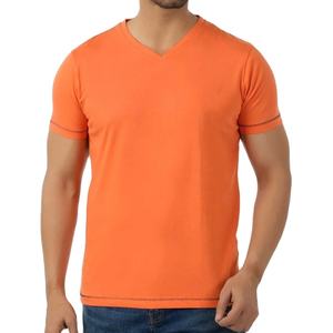 V Neck Slim Fit Summer Design <b>T</b>-<b>Shirt</b> OEM Custom Clothes Short Sleeve Breathable 210 Gsm Comfortable <b>Longline</b> Casual Wear - Product Image 1
