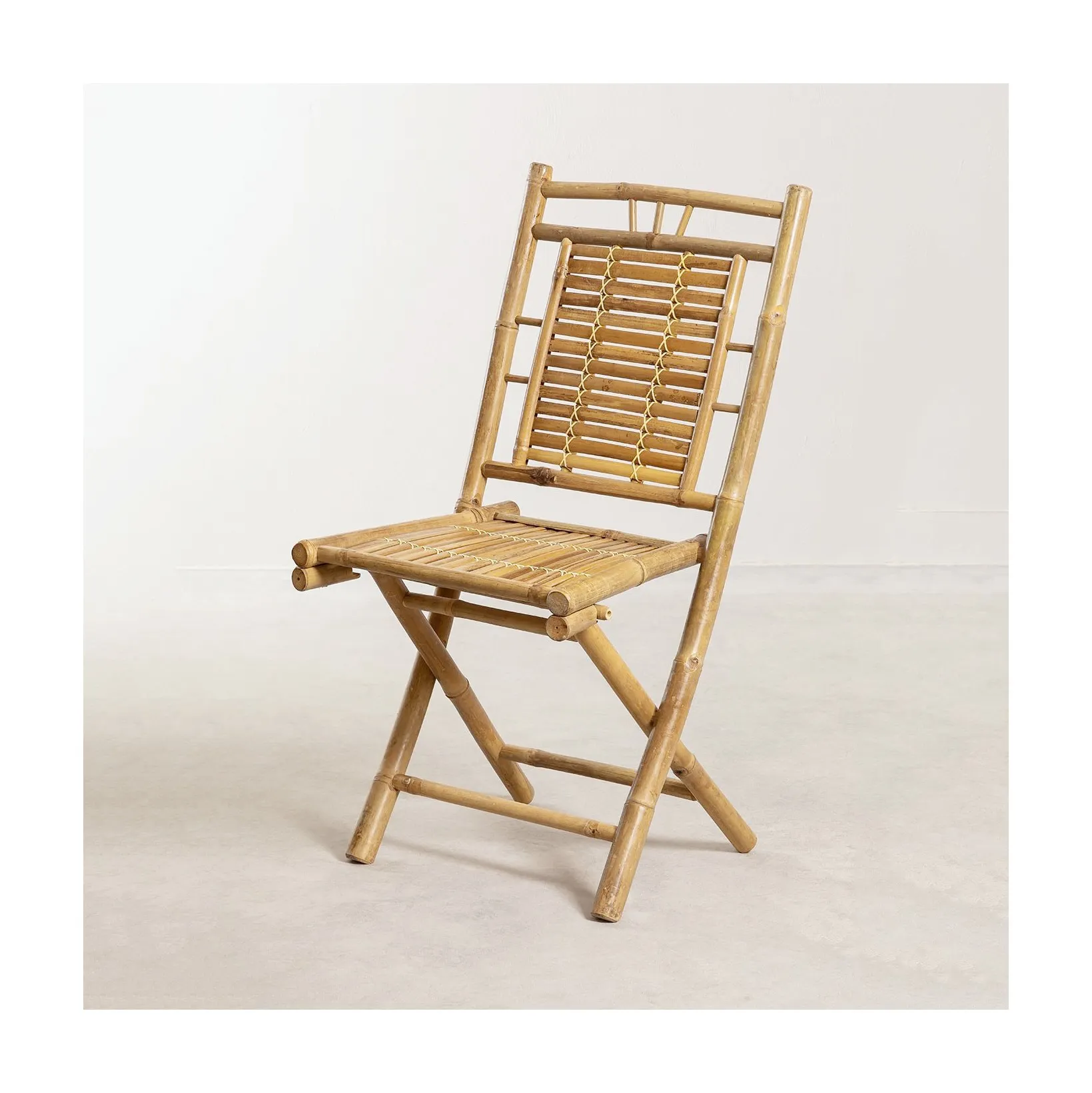 Rustikales Stuhl gefaltete natürliche Bambusholzstühle für Esszimmer Großhandel Möbel-Set von Esszimmerstühlen