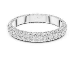 Round Brilliant Cut Moissanite Three Row Eternity <b>Band</b> Ring 925 Sterling <b>Silver</b> Bridal Fine Jewelry Wholesale Luxury <b>Wedding</b> - Product Image 5