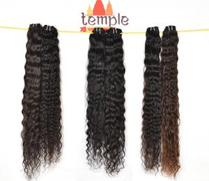 Vente en gros d'extensions de cheveux humains vierges indiens 100% Machine à double trame à cuticule alignée de style afro à vague profonde prix bon marché - Product Image 3