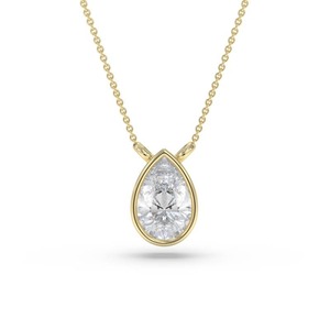 Colgante Solitario con Diamante Corte Pera y Engaste de Bisel, Diamante Cultivado en Laboratorio de 0.30 Ct en Platino, para Bodas, Compromisos y Fiestas - Product Image 2