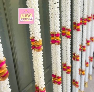 Wall Hanging <b>Door</b> Valance Decorative Mogra/Jasmine String Flower Garland Wedding Event Decoration Theme Party Floral Backdrop - Product Image 1